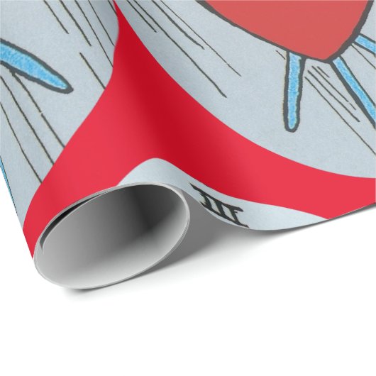 Papier Cadeau Carte Tarot 3 épées Thunder_Cove (Coin rond)