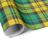 Papier Cadeau Carte Tartan Campbell Blackwatch jaune vert (Coin rond)