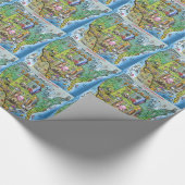 Papier Cadeau Carte Texas USA (Coin)