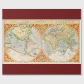 Papier Cadeau Carte vintage (Plat)