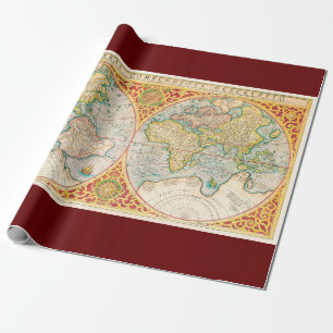 Papier Cadeau Carte vintage