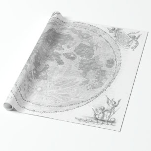 Papier Cadeau Carte vintage de la lune (1647)