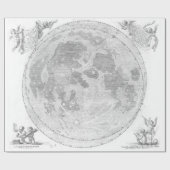 Papier Cadeau Carte vintage de la Lune (1647) (Plat)