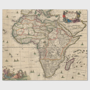 Papier Cadeau Carte vintage de l'Afrique (1689)