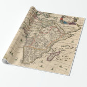 Papier Cadeau Carte vintage de l'Afrique (1689) (Déroulé)