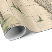 Papier Cadeau Carte vintage de l'Afrique (1689) (Coin rond)