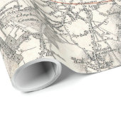 Papier Cadeau Carte vintage de Londres Angleterre (1832) (Coin rond)