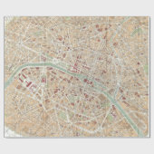 Papier Cadeau Carte vintage de Paris (1892) (Plat)