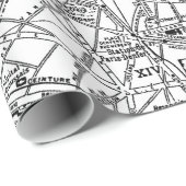 Papier Cadeau Carte vintage de Paris (1911) (Coin rond)