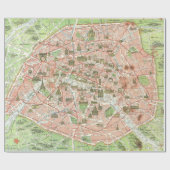 Papier Cadeau Carte vintage de Paris (1920) (Plat)