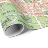 Papier Cadeau Carte vintage de Paris (1920) (Coin rond)