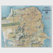 Papier Cadeau Carte Vintage de San Francisco (Plat)