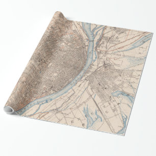 Papier Cadeau Carte vintage de St Louis Missouri (1904)