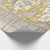 Papier Cadeau Carte vintage des banques externes (1818) (Coin)