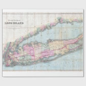 Papier Cadeau Carte vintage du Long Island (1880) (Plat)