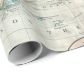 Papier Cadeau Carte vintage du monde (1801) (Coin rond)