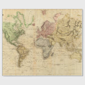 Papier Cadeau Carte vintage du monde (1831) (Plat)