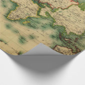 Papier Cadeau Carte vintage du monde (1911) - stylisé (Coin)