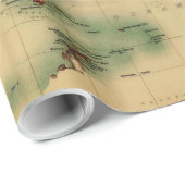 Papier Cadeau Carte vintage du monde (1911) - stylisé (Coin rond)