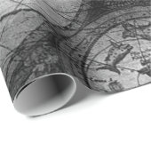 Papier Cadeau carte vintage vieux monde (Coin rond)