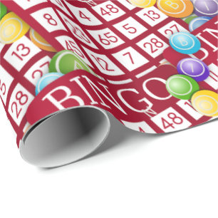 Papier Cadeau Cartes De Bingo Et Ballons De Bingo Grande Impress