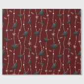 Papier Cadeau Cartes de graduation Maroon et ruban (Plat)