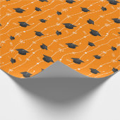 Papier Cadeau Cartes de graduation orange et ruban (Coin)