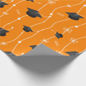 Papier Cadeau Cartes de graduation orange et ruban (Coin)