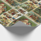 Papier Cadeau Cartes de Noël Retro Vintage Collage (Coin)