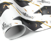 Papier Cadeau Cartes noires de diplôme (Coin rond)