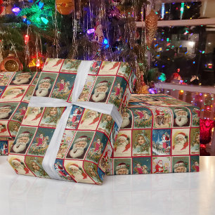 Papier Cadeau Cartes postales de Noël du Père Noël vintage Gi