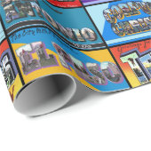 Papier Cadeau Cartes postales Vintages Texas (Coin rond)