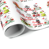 Papier Cadeau Cartogrammes de Noël remplis par les sports (Coin rond)