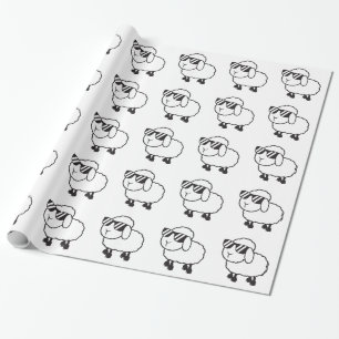 Papier Cadeau Cartographie de mouton blanc mou