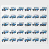 Papier Cadeau Cartographie du Camper Blue Pick Up (Plat)