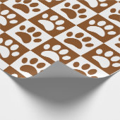 Papier Cadeau Carton blanc et Empreinte de patte Brown (Coin)