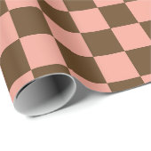 Papier Cadeau Carton Brown foncé et rose clair (Coin rond)