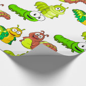 Papier Cadeau Carton Caterpillar Vert Jaune Brown