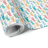 Papier Cadeau Carton de lapin multicolore (Coin rond)