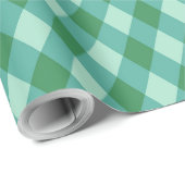 Papier Cadeau Carton de Noël Rétro - Vert & Turquoise (Coin rond)