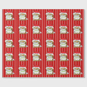 Papier Cadeau Carton de Noël très drôle Chat Rouge personnalisé (Plat)