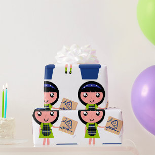 Papier Cadeau Carton de recyclage pour filles