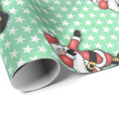 Papier Cadeau Carton de Santa claus dabbing (Coin rond)