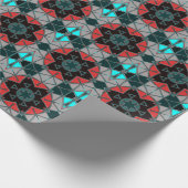 Papier Cadeau Carton Mandala bleu rouge et noir (Coin)