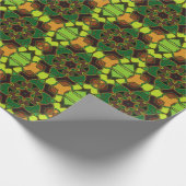 Papier Cadeau Carton Mandala Flower vert Jaune et orange (Coin)