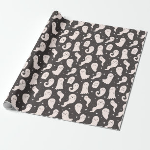 Papier Cadeau Carton mignon Halloween Ghost Dessin noir blanc