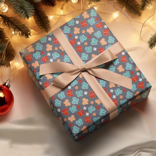 Papier Cadeau Cartoon à papillon multicolore