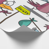 Papier Cadeau Cartoon Bird Traveling Sud Papier