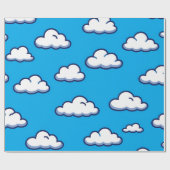 Papier Cadeau Cartoon Cloud Pattern – Seamless Sky Design (Plat)