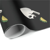 Papier Cadeau Cartoon Crâne Manger Taco - DibsOnTacos (Coin rond)